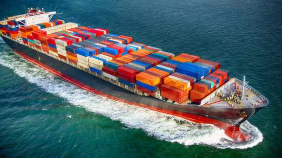 Sea Bearing Cargo Ship